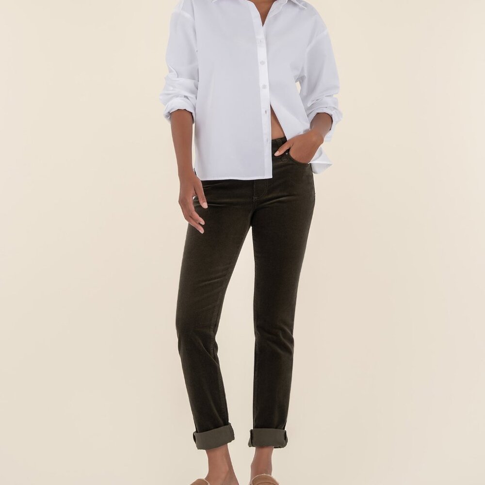 Kut from the Kloth Catherine Corduroy Boyfriend, Petite Size 4P4P / Olive